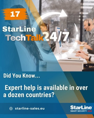 StarLine customers can reach expert help by phone in more than a dozen countries, from Germany and Spain to the Balti...