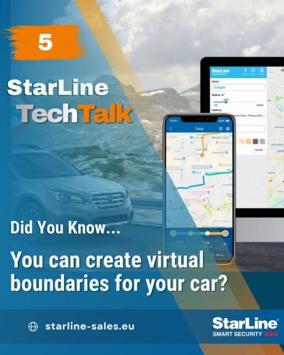 Your car can trigger an alert the moment it crosses an invisible line on the map. Through the StarLine 2 app or starl...